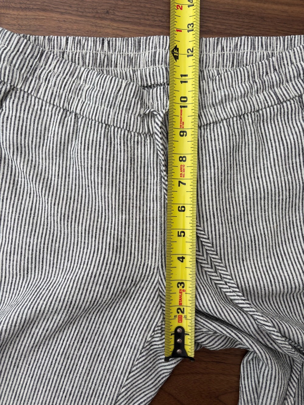 J. Crew Women's Straight Leg Drawstring Pants in Light Gray Pinstripe - Picture 8 of 8